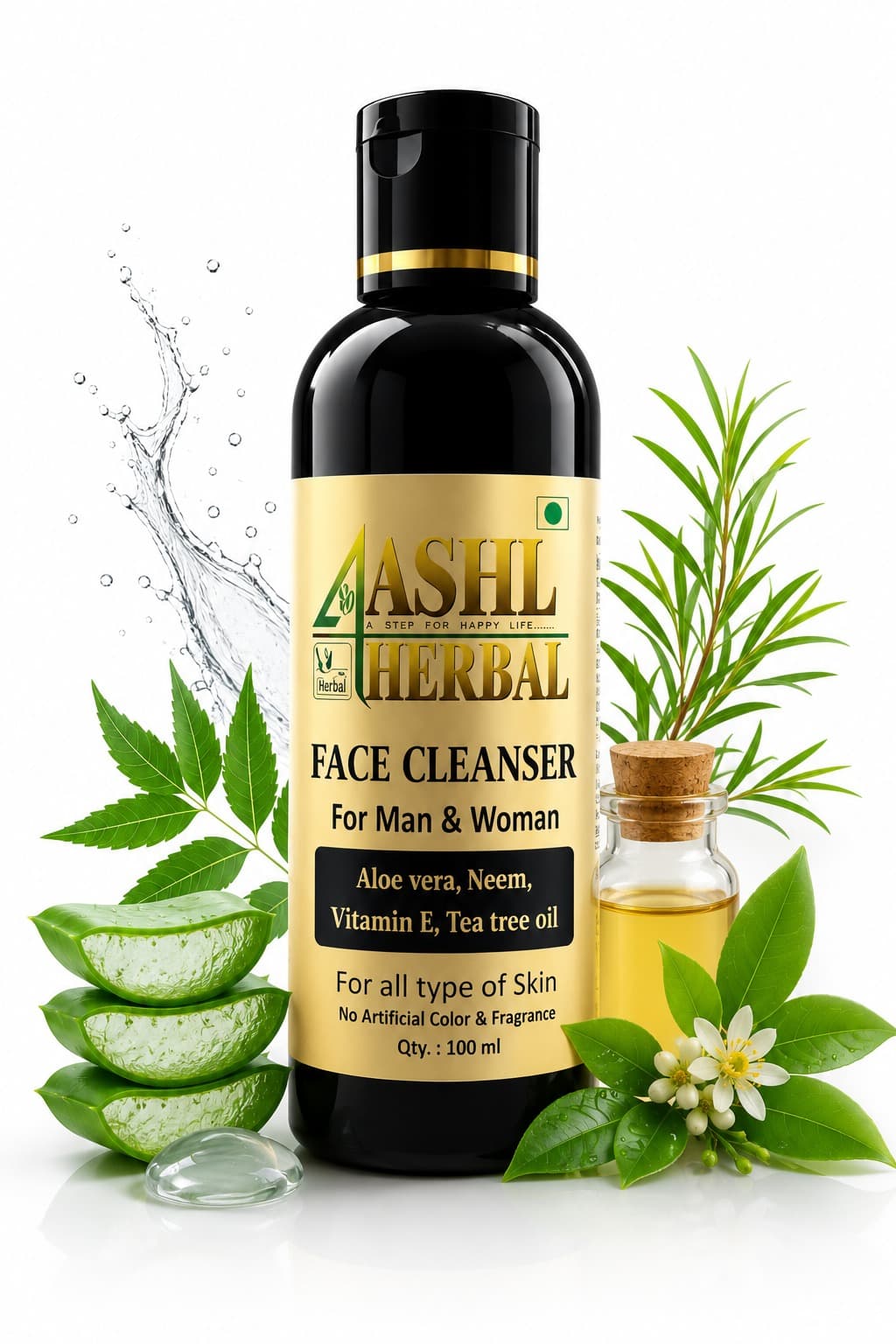 ASHL Herbal Face Cleanser with botanical ingredients